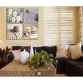 thumbnail image 4 of Painting 4 Panels Beach Stone Sand Daisy Flower Beauty Canvas Picture for Wall Decor Home Decor Stretched by Wooden Frame 12x12inx4, 4 of 5