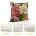 thumbnail image 4 of RUIYC Retro Flower Throw Pillow Covers Peony Rose Home Decorative Pillow Covers Vintage Cushion Cases Square Pillowcase inch(Pink&amp;White Flowers), 4 of 5