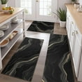 thumbnail image 2 of Black Gold Marble Pattern Kitchen Rugs Sets Of 3,Kitchen Runner Rugs Non Skid Washable,Decorative Kitchen Floor Mats for Kitchen,Sink,Laundry,17"x30"+ 17"x47" + 17"x59", 2 of 6