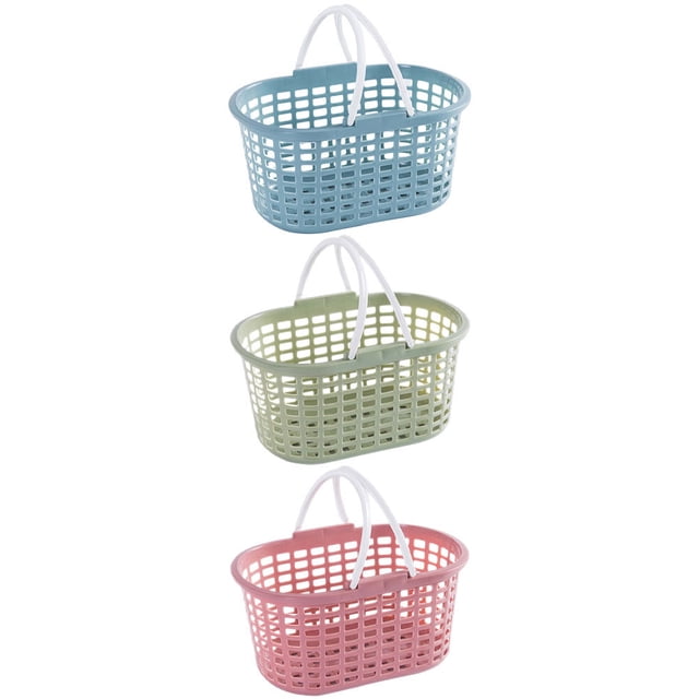 UPOUART 3Ud Cesta Plástica Con Asa Para Ducha Y Con Orificios Para Drenaje De