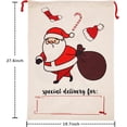 thumbnail image 4 of Santa Sacks Christmas Sack for Kids Gift Large Linen Santa Bag with Drawstring Xmas Presents Storage Bag 19.7" x 27.6", 4 of 5
