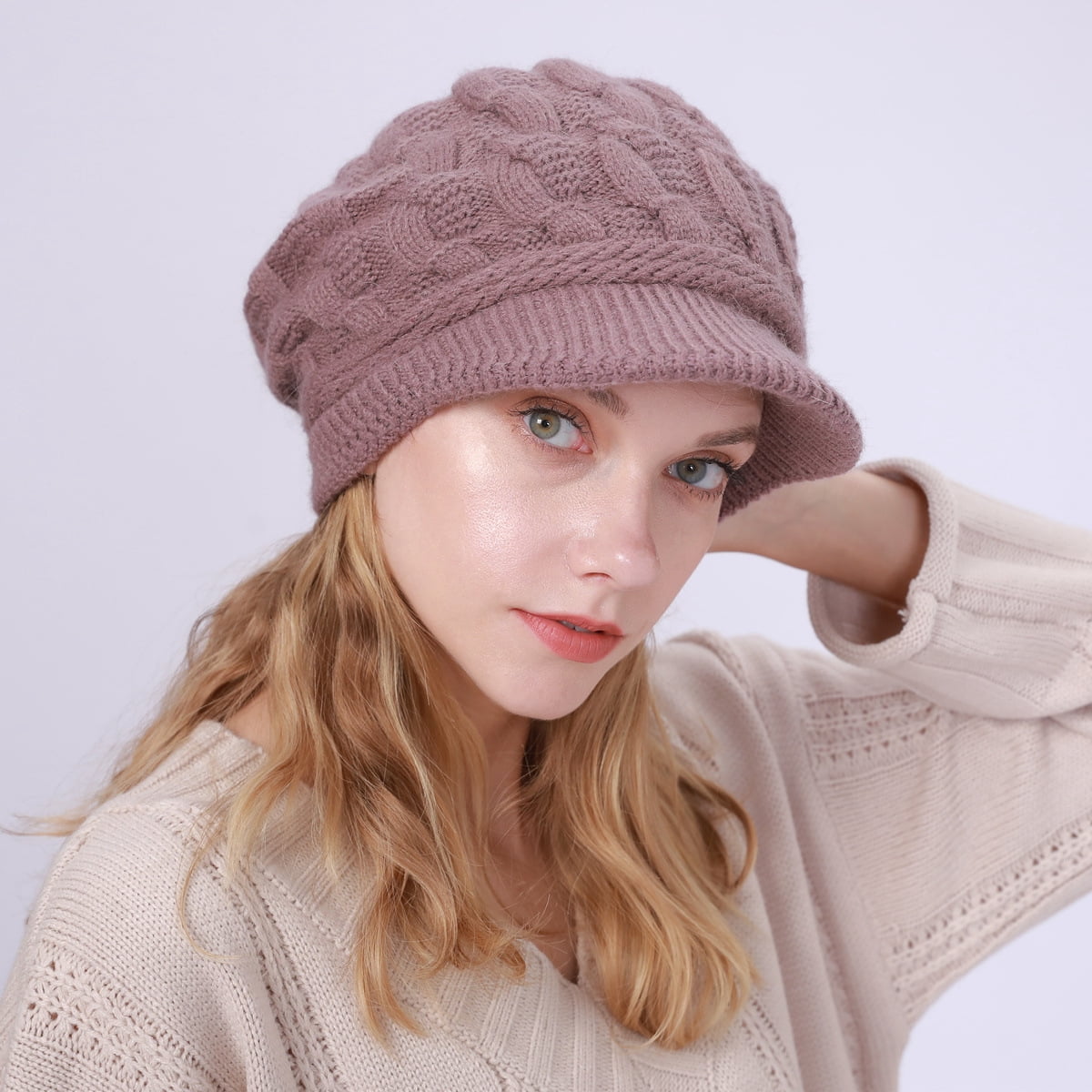 Women's casual beanie hat, winter warm 