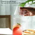thumbnail image 4 of Vxdvou Borosilicate Glass Water Pitcher with Matching Cup, 0.6L Fruit Infuser Glass Jug, Vertical Stripe Glass Pitcher for Tea & Juice, Kitchen Pitcher Set with Cold Drink Cups, 4 of 9