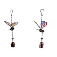 thumbnail image 1 of 2PCThree-dimensional Butterfly Iron Crafts Wind Chimes Creative Metal Glass Pain, 1 of 2