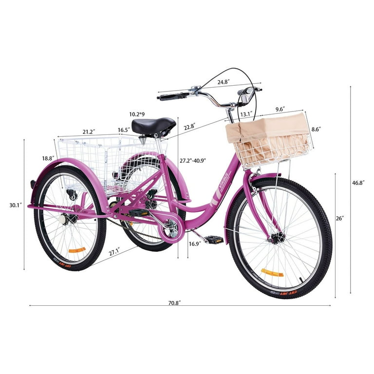 3 wheel bike with basket on back new arrivals
