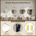 thumbnail image 2 of Antok 18"x18" Round Wall Mirror, Metal Framed Bathroom Vanity Mirror, Gold, 2 of 9