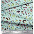 thumbnail image 2 of Soimoi Cotton Duck Fabric Scissor,Buttons & Machine Sewing Printed Fabric 1 Yard 56 Inch Wide, 2 of 3