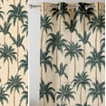 thumbnail image 2 of Vargottam Palm Tree Print Sheer Curtains for Tall Doors & Windows - Set of 2, 90", Grommet Top, Printed Georgette Light Filtering Panels for Home Decor, 2 of 9
