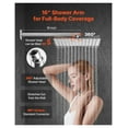 thumbnail image 4 of Rainfall Shower System, 12 Inch Square Shower Head with Handheld Spray, Brushed Nickel Bathroom Shower Fixtures, 4 of 9