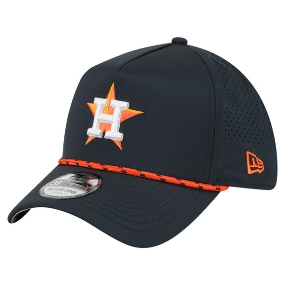 Men's New Era Navy Houston Astros 39THIRTY A-Frame Perforated Flex Hat