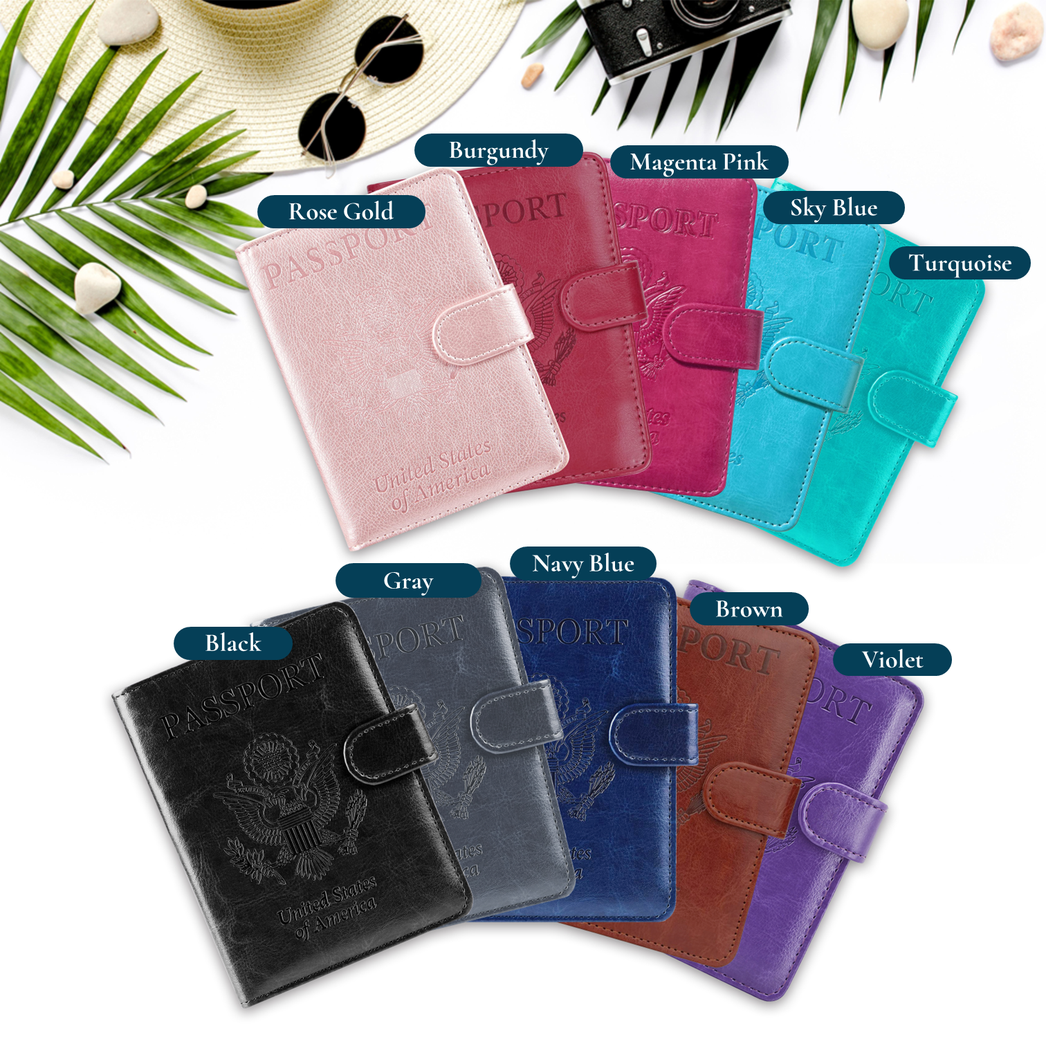 ComfiTime Passport Holder with RFID Blocking, Navy Blue photo 8