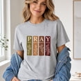 thumbnail image 3 of Jollimate Pray For It About It Around It Over It Graphic T-Shirt, Floral Christian Faith Women's Shirt, 3 of 6