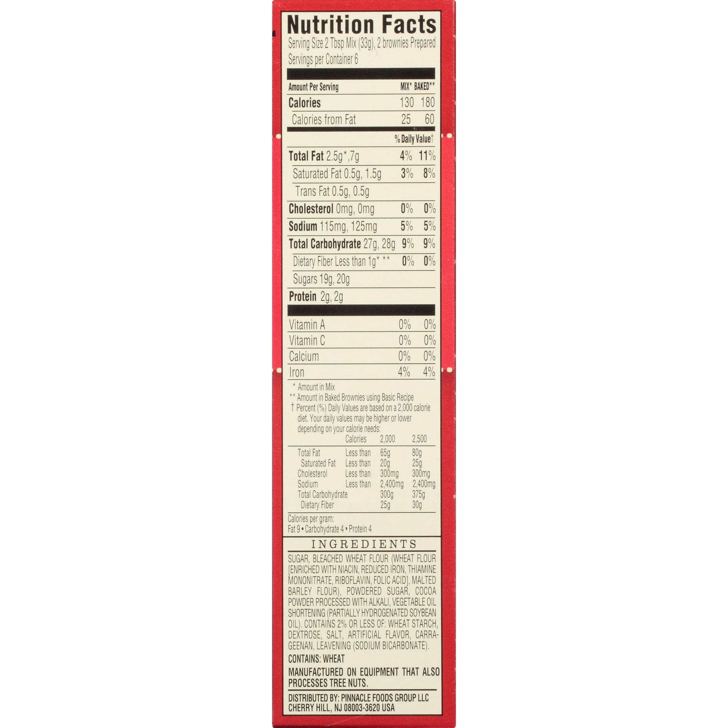 Duncan Hines Brownie Mix Nutrition Nutrition Pics