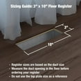 thumbnail image 2 of Imperial 3" x 10" Satin Nickel Steel Floor Register, Wonderland, 1-pk, 2 of 6