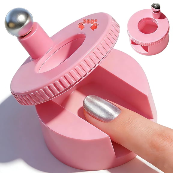 2026 Upgrade 360° Rotating Cat Eye Magnet, Glass Bead Nail Magnet Spinner, Gel Nail Polish Magnetic Tools, Can Easily DIY Professional Results Glossy Cat Eye Effect