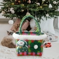 thumbnail image 4 of Christmas Weave Basket, Christmas Storage Basket and Organizer, Christmas Scarf Reindeer Vegetable Basket, for Storing Miscellaneous Items, Cosmetics, 7.87x5.5x4.3 inch, 4 of 7