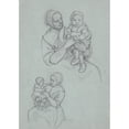 thumbnail image 2 of Wilhelm Marstrand 11x14 Gold Ornate Wood Frame and Double Matted Museum Art Print Titled - Two Studies of Dalkalla with Child (1851), 2 of 4