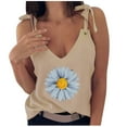 thumbnail image 1 of Pompotops Camisole Tendance Mode 2021 Col en V Imprimé Marguerite pour Femmes, 1 of 6