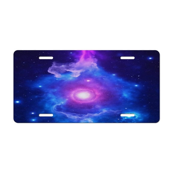 Galaxy Nebula Dream Car Decorative Front License Plate,Vanity Tag,Metal Car Plate,Aluminum Novelty License Plate for Men/Women Car,6 X 12 Inch