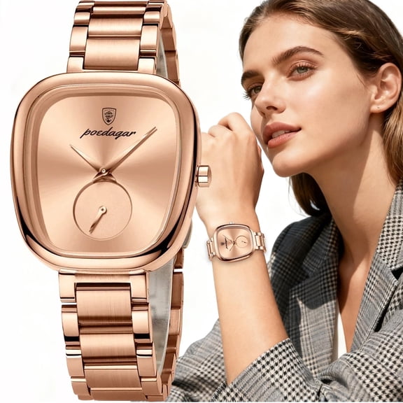 POEDAGAR Women Watch Fashion Rose Gold Stainless steel Quartz Female Wristwatch for Luxury Dress Ladies