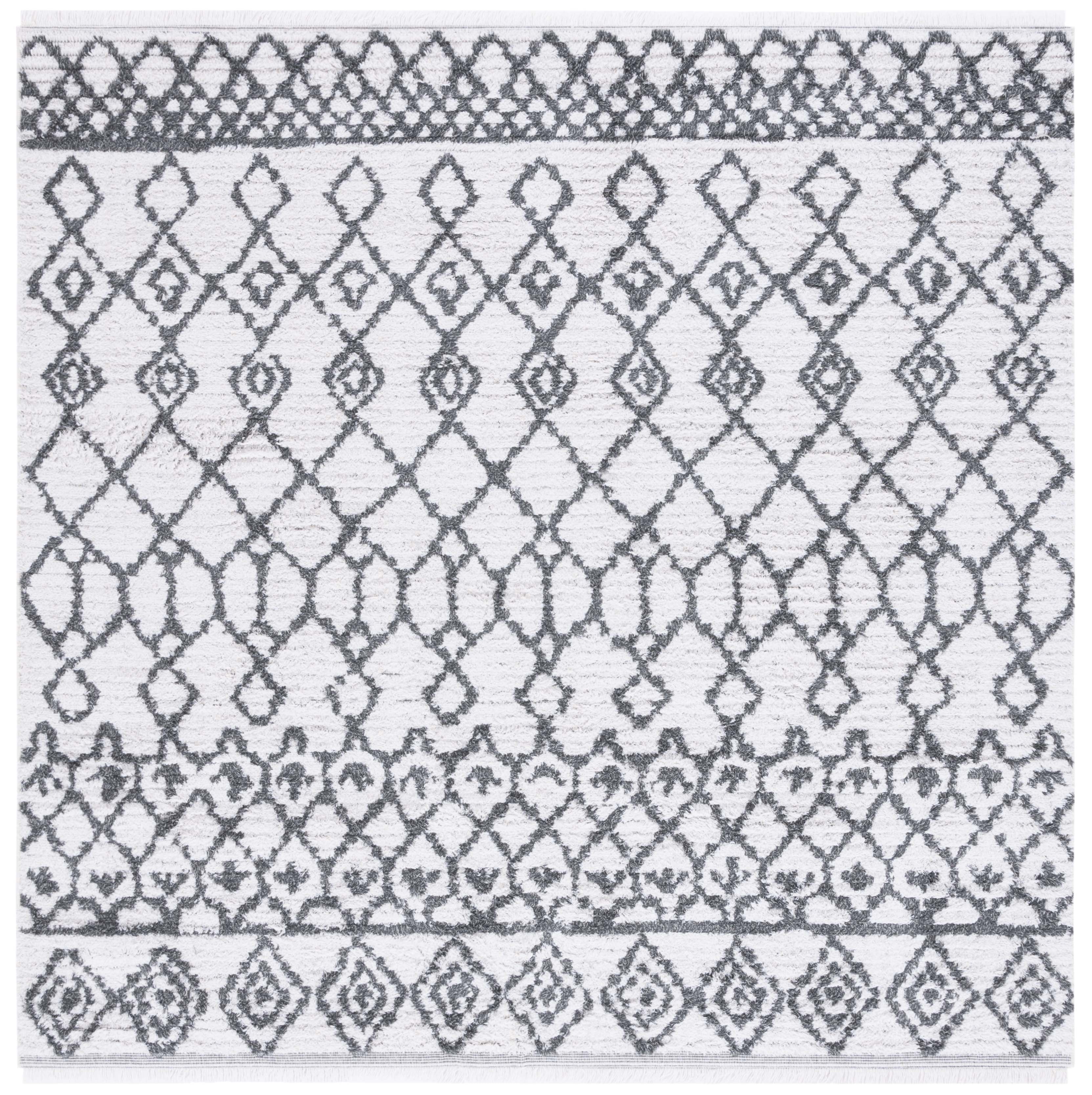 SAFAVIEH Augustine Stuart Geometric Area Rug, Ivory/Gray, 6'4" x 6'4" Square