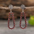 thumbnail image 4 of Nvzi Retro New Unique Design Style Dangle Drop Earrings for Women Ethnic Bohemian Vintage Jewelry （Red）, 4 of 5
