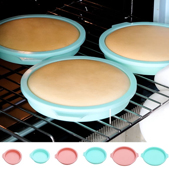 BPPEG Round Silicone Cake Pans - Silicone Molds for Baking,Quick Release Baking Pans for Layer Cake,Cheese Cake,Rainbow Cake and Chiffon Cake