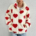 thumbnail image 6 of Cozy Oversized Heart Print Zipper Cardigan for Fall and Winter - Long Sleeve Soft Jacket for Women, 6 of 8