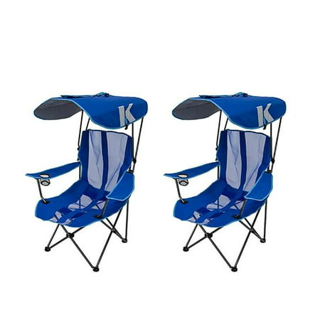 Kelsyus Premium Portable Camping Folding Lawn Chair with Canopy, Blue (2