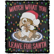 Gremlins Blanket, 50'x60' Gizmo Cookie Thief Woven Tapestry Cotton Blend Fringed Throw Blanket