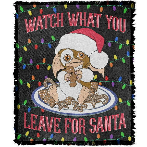 Gremlins Blanket, 50'x60' Gizmo Cookie Thief Woven Tapestry Cotton Blend Fringed Throw Blanket