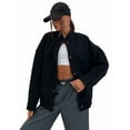 thumbnail image 4 of Women'S Button Up Jackets Jackets Long Sleeve Open Front Jackets Pockets Winter Casual Trendy Varsity Jacket Black S, 4 of 9