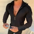 thumbnail image 3 of Camiseta Con Capucha Cordón A Cuadros Patrón De Puntos Slim Manga Larga Fasionable Tops Para Hombres Negro 3XL Ticfox, 3 of 6