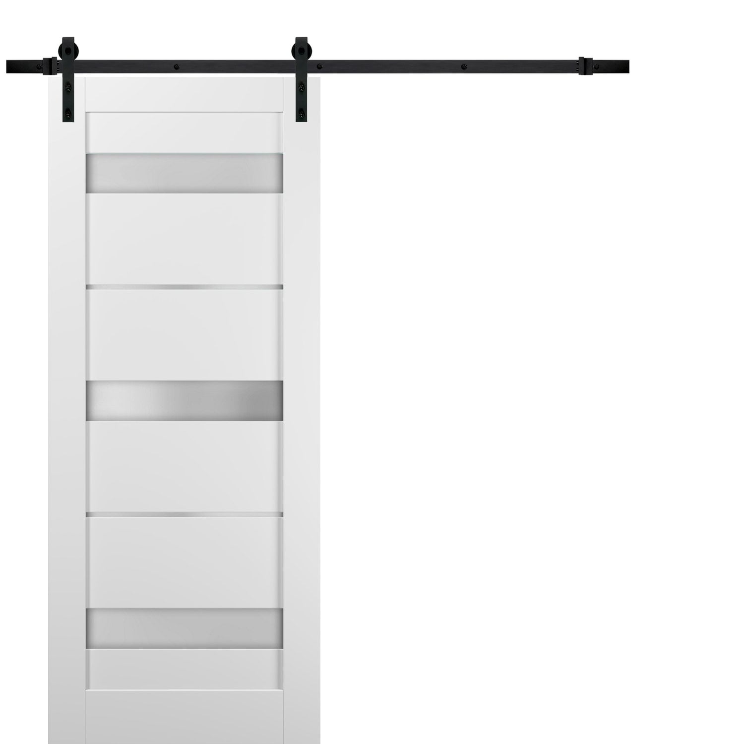 Sliding Barn Door 30 x 84 with Hardware Quadro 4055 White Silk with
