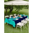 thumbnail image 5 of Teal Navy Blue Tuna Outdoor Tablecloth with Umbrella Hole, Summer Beach Coastal Modern Art Spillproof Waterproof Outdoor Table Cover, Patio Tablecloths for Party Picnic Camping, Rectangle 60"x84", 5 of 9
