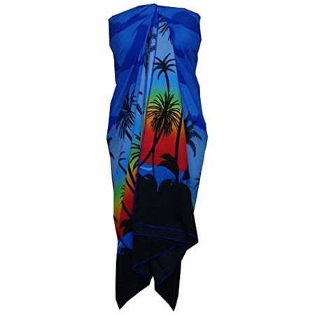 Sarong 42 Women Scenic Coconut Printed Beach Swimsuit Wrap One Size Pareo Orange