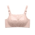 thumbnail image 6 of Levmjia Womens Wireless Bra Lace Solid Color Square Neck Adjustable Thin Straps Plus Size Seamless Lift Support Padded Daily Casual Outfits Spring Summer Daily Wear Elegant, 6 of 6