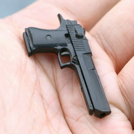 - 1/6 Desert Eagle Miniature Pistol Weapon Model Black Hand Gun F 12