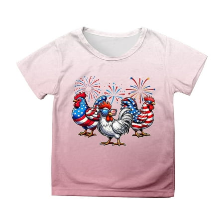 

Custom T Shirts Shirts for Teen Kids Boys Girls Short Sleeve Independence Day Prints T Shirt Child Tops Comfort Colors Tshirt(Color:Light Pink Size:4-5 Years)