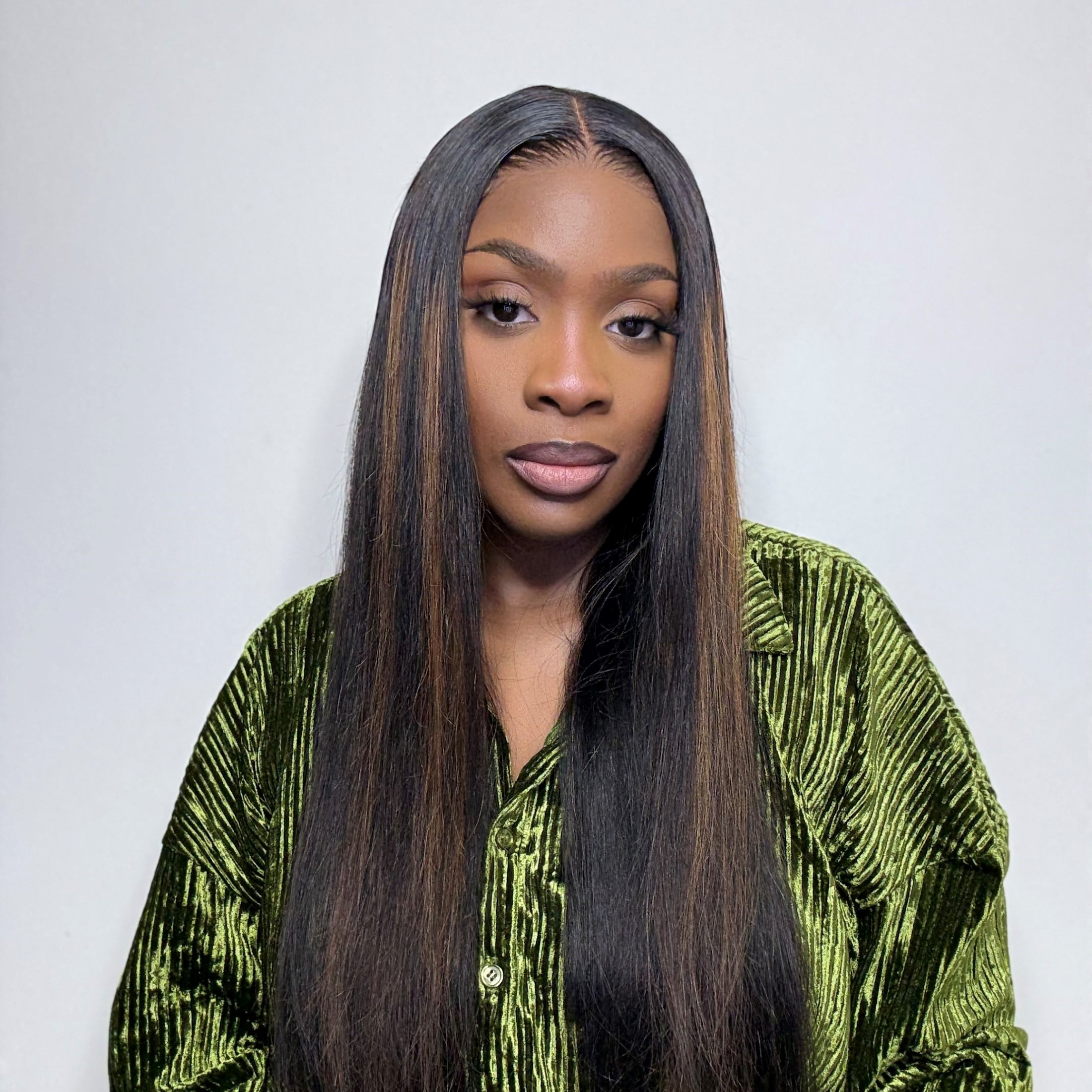 LUVME 13x4 Lace Front Wig 22" MB30# Medium Brown 100% Human Hair Pre Plucked Bleached Knots Glueless Straight 1 Piece