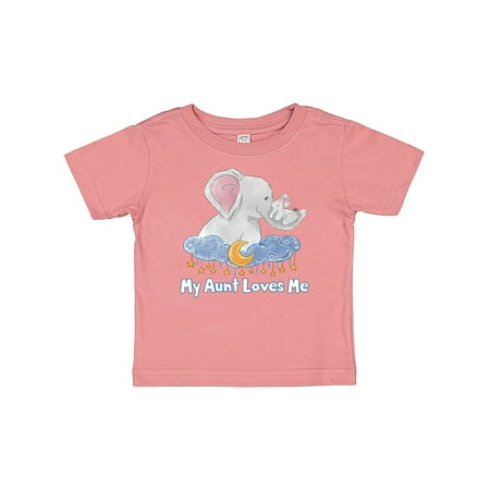

Inktastic My Aunt Loves Me Cute Elephants Clouds Moon and Stars Gift Baby Boy or Baby Girl T-Shirt