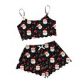 thumbnail image 4 of cocolona Womens Christmas Pajamas Print Cami Tops and Shorts Pajama Set Lightweight Comfy 2 Piece Lounge Outfits Sleepwear, 4 of 6