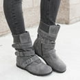 thumbnail image 5 of Women's Low-heeled Ankle Boots-Zipper Christmas Long Boots Winter Wedge Warm Dress Shoes for Women Womens Boots, 5 of 9