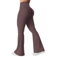 thumbnail image 1 of Leggins acampanados YEOREO Kalie Scrunch para mujer, color marrón ciruela L, 1 of 6