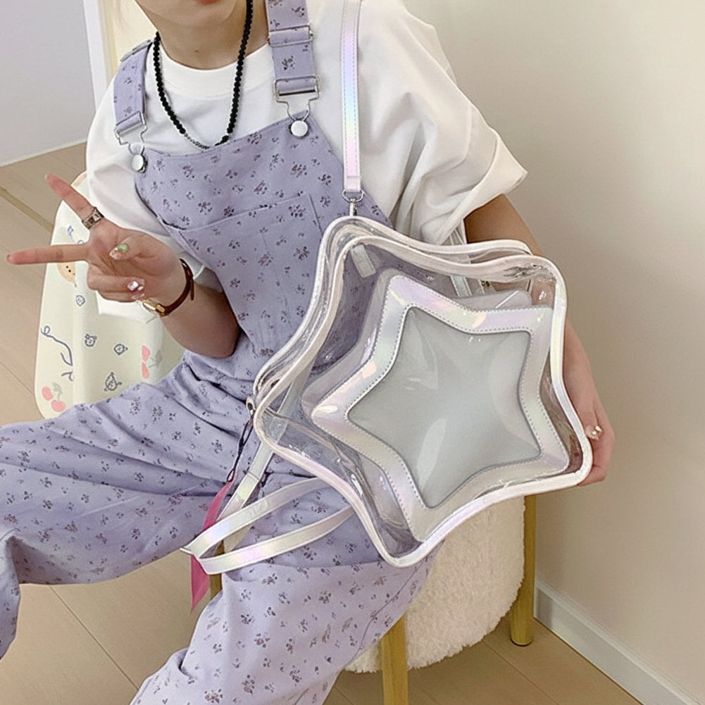Jiibva Star Ita Bag Stars Ita Purse Pins Display Backpack Cute Aesthetic Y2K Crossbody Bag Ita Display Handbag Daily Use