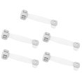 thumbnail image 2 of 5 uds cerraduras de correa de seguridad para niños doble botón a prueba de bebés cerradura de gabinete protección contra pellizcos cierres adhesivos multiusos gris, 2 of 5