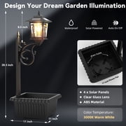 2 in 1 Solar Lamp Post Light with Planter, Waterproof Solar Planter Lights - Wall Mount or Freestanding, Decorative Outdoor Planters for Garden Patio, Front Porch