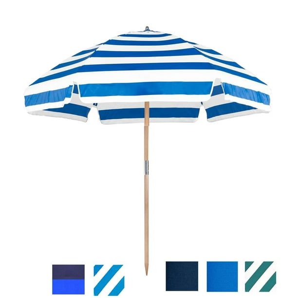 6 5 Ft Heavy Duty Shade Star Steel Frankford Beach Umbrella With Ash Wood Pole Olefin Fabric Carry Bag Walmart Com Walmart Com