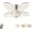 1PC, variant on Crystal-Effect LED 5-Blade LED Fan Light, 11.8" 2-in-1 Ceiling Fan Light with Remote Control, Adjustable 3-Color & 3-Speed, Retractable Blades for Bedroom, Living Room & Dining Room (1PC)