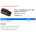 thumbnail image 2 of Pan - Compatible with 1987 - 2000 Dodge Caravan 3.0L V6 1988 1989 1990 1991 1992 1993 1994 1995 1996 1997 1998 1999, 2 of 2